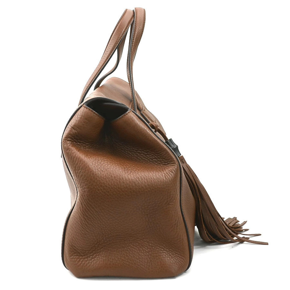 Gucci Bamboo 2way Swing Handbag Leather Brown